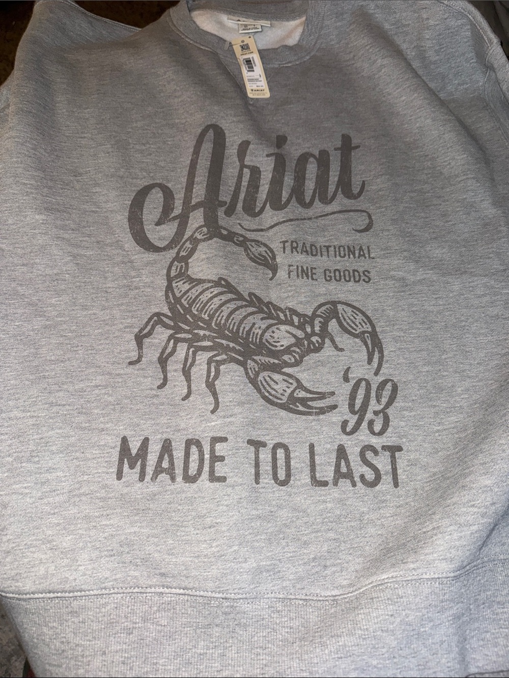 Ariat Gray Crewneck Sweatshirt - Made to Last
